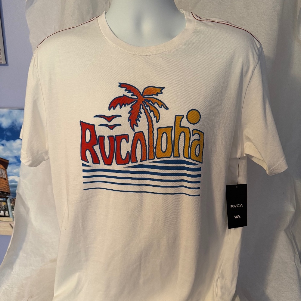 RVCA Aloha Men's Medium White T-Shirt New!